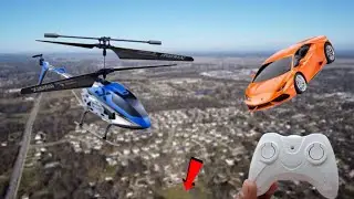 RC Remote Control Helicopter With RC Remote Control Car Drop Test 100 फिट 😱😱