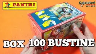 BOX 100 BUSTINE CALCIATORI PANINI 2017-18! CHALLENGE con le FIGURINE