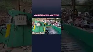 Alligator shear machine + automatic conveyor. How do you think? #shear #conveyor #recycling