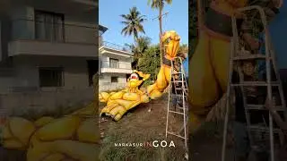 Ravan making 👹🔥 | Narkasur in Goa 2022 #shorts #ravan #narkasuringoa