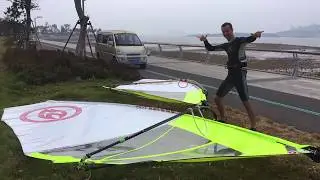 Windsurfing HOTSAILS MAUI GPX at TangDaoWan (Qingdao/CHINA) with Julien