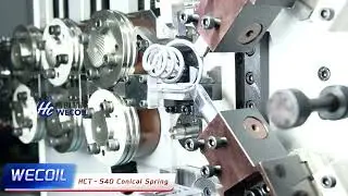 Wecoil Spring Machine. Special conical spring making. HCT-540 spring coiler. cncspringmachine.com