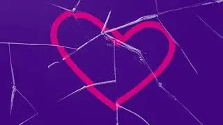 4K Heart Drawing Sketch Broken Lens Glass Shard View Pink Purple Copyright Free Stock Footage Free D