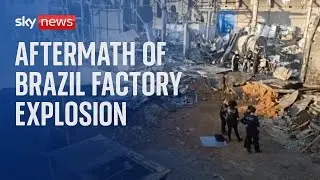 Aftermath of factory explosion in Brazil which killed two people