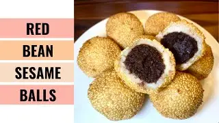 Sesame Glutinous Rice Balls With Red Bean Paste | Red Bean Paste Dessert #3 | Aunty Mary Cooks