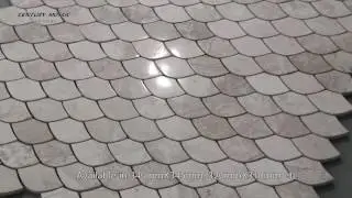 Wood Light Grain Fan shaped Mosaic Tile,Centurymosaic Factory Manufacturer Supplier
