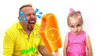 Alice and Eva Make Fruit Juice While Playing Together! Funny Kids Video