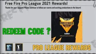 FREE FIRE PRO LEAGUE | REDEEM CODE KABSE MILEGA | FREE FIRE REDEEM CODE