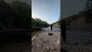 Fly Fishing Margaree River Cape Breton Island. (Hatchery Pool)