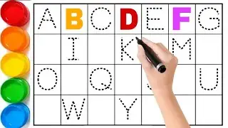 ABCDEFGHIJKLMNOPQRSTUVWXYZ , Easy Draw and Paint Alphabet A to Z, 123456789  @AritriArts