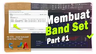 Membuat Band Set STA jarak komulatif dan elevasi tanah asli di autocad civil 3d Part (1)