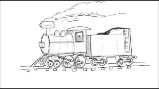 How to draw a cartoon train steam engine locomotive! - Simpletoons