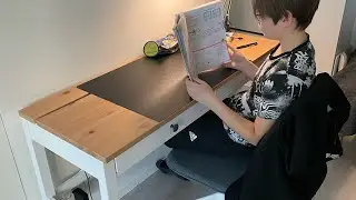 HEMNES/ HOW TO/ Desk with 2 drawers, white stain/light brown, 47 1/4x18 1/2 