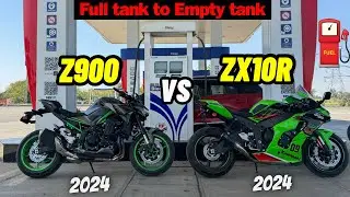 2024 Kawasaki Zx10r vs Z900 Mileage test🥵 | Full Tank to Empty Tank | Parallel Mileage |