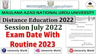Manuu DDE Exam Date with Time Table 2022 || July- September Session 2022 || @UniversityWorld