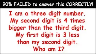 I am a three digit number. My second digit is 4 times bigger than the third digit. My first digit
