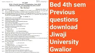 Bed 4th sem Previous year question paper download