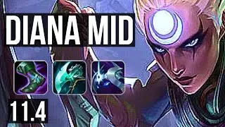 DIANA vs LUX (MID) | 10/1/6, 2.0M mastery, Legendary, 400+ games | NA Master | v11.4