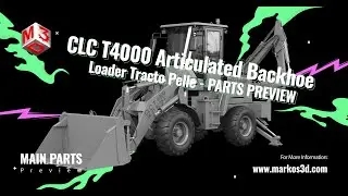 CLC T4000 Articulated Backhoe Loader Tracto Pelle 3D model | 3d Parts Preview