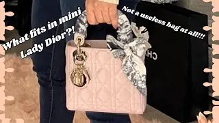 What fits in a mini Lady Dior bag! It&rsquo;s just perfect for your essentials for an evening out❤️Elegant