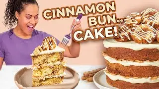 This Cake Tastes Like A CINNAMON BUN! Cream Cheese Frosting! | How To Cake It - Yolanda Gampp