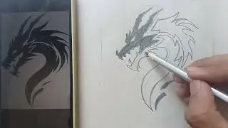 HOW TO DRAW A DRAGON TATTOO easy tutorial #dragon #art #sketch #artandcraft #artist