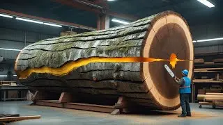Giant Lathe Revealed: Pure Gold in the Heart of Ancient Wood