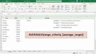 How to use AVERAGEIF function in Excel - Office 365