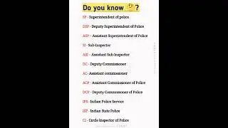 Full form of SP, DSP , DC ,IPS etc #fullform #learn #ytshorts