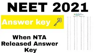 NEET 2021 Answer Key!! Latest News of NEET 2021! Answer key release by NTA! #crackneetexams #neet21