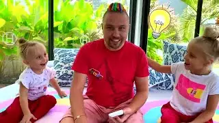 Alisa and Dad in Funny stories about Home Activities and Kids Playhouse in San Francisco, California