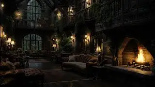 Stormy Night at Ancient Castle 🌧️ Warm Fire Ambience for Emotional Healing and Deep Rest