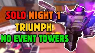 SOLO NIGHT 1 HARD MODE HALLOWEEN EVENT TRIUMPH WITHOUT EVENT TOWERS | Roblox Tower Defense Simulator