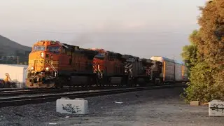 (HD) BCRail Dash 9!! BNSF 5168 leads the H-BARSDG passing Highgrove w/BCOL 4646 trailing