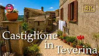 Castiglione in Teverina (Lazio), Italy【Walking Tour】History in Subtitles - 4K