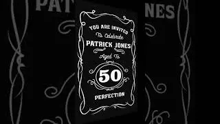 Whiskey Party Invitation, Birthday Party Invitation For Men, Classic Black and White Video Invites