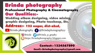 Visiting card design in photoshop hindi | Brinda photography