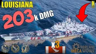 AIRCARRIER?? Louisiana 3 Kills & 203k Damage | World of Warships Gameplay