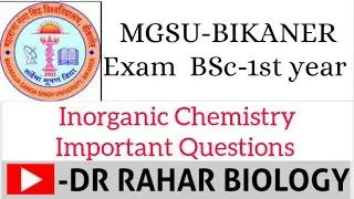 mgsu exam 2022 bsc 1st inorganic chemistry important questions