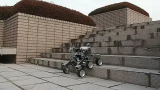 Rocker Bogie Rover going up a step 01