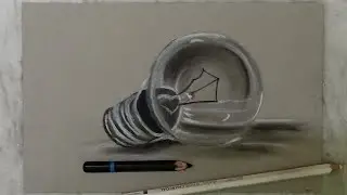 how to draw a bulb /realistic drawing techniques/realistic art/Easy light bulb Drawing step by step