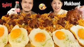 Eating Spicy Octopus 🐙 2x Buldak Ramen & Nepali Akabare Noodles | ASMR Mukbang 🔥🍜