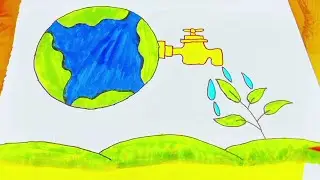 World Water Day Drawing||  || Save Water Save Life Poster || Save Water Drawing