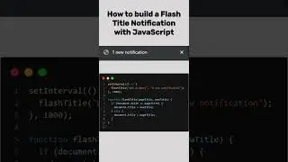 How to build a Flash Title Notification with JavaScript