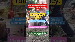 RRC, Eastern Railway Act Apprentice Recruitment 2023 ! Apply Online for 3115 Posts #recruitment2023