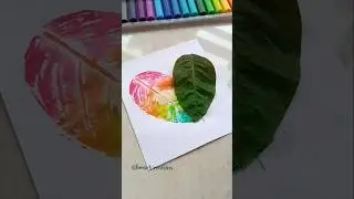 Colourful leaf painting🤯🍃🌈 #shorts #paintingideas #leafpainting #easy #diy #colors #shortsvideo #art