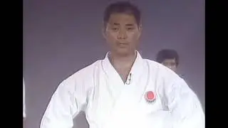 Shihan kenneth Funakoshi is teaching a basic stance of shotokan system.