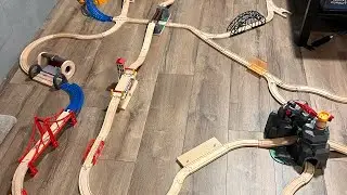 New House New Train Tracks! BIG BRIDGES, BOATS, MOUNTAINS! MARS! Big BRIO & HAPE TOYS FUN 