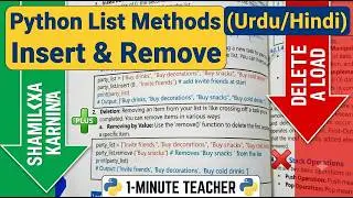 Python Tutorial for Beginners: How to Use insert() and remove() in Lists