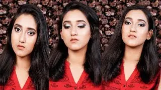 Glam Holiday Party Makeup Look | Black Smokey Eyes With Nude Lips Makeup Look